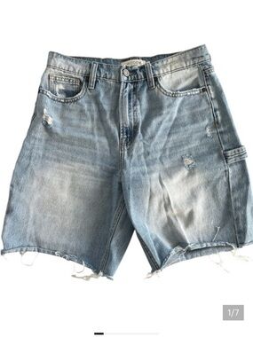 Hidden Blue Distressed jorts Jean Shorts baggie